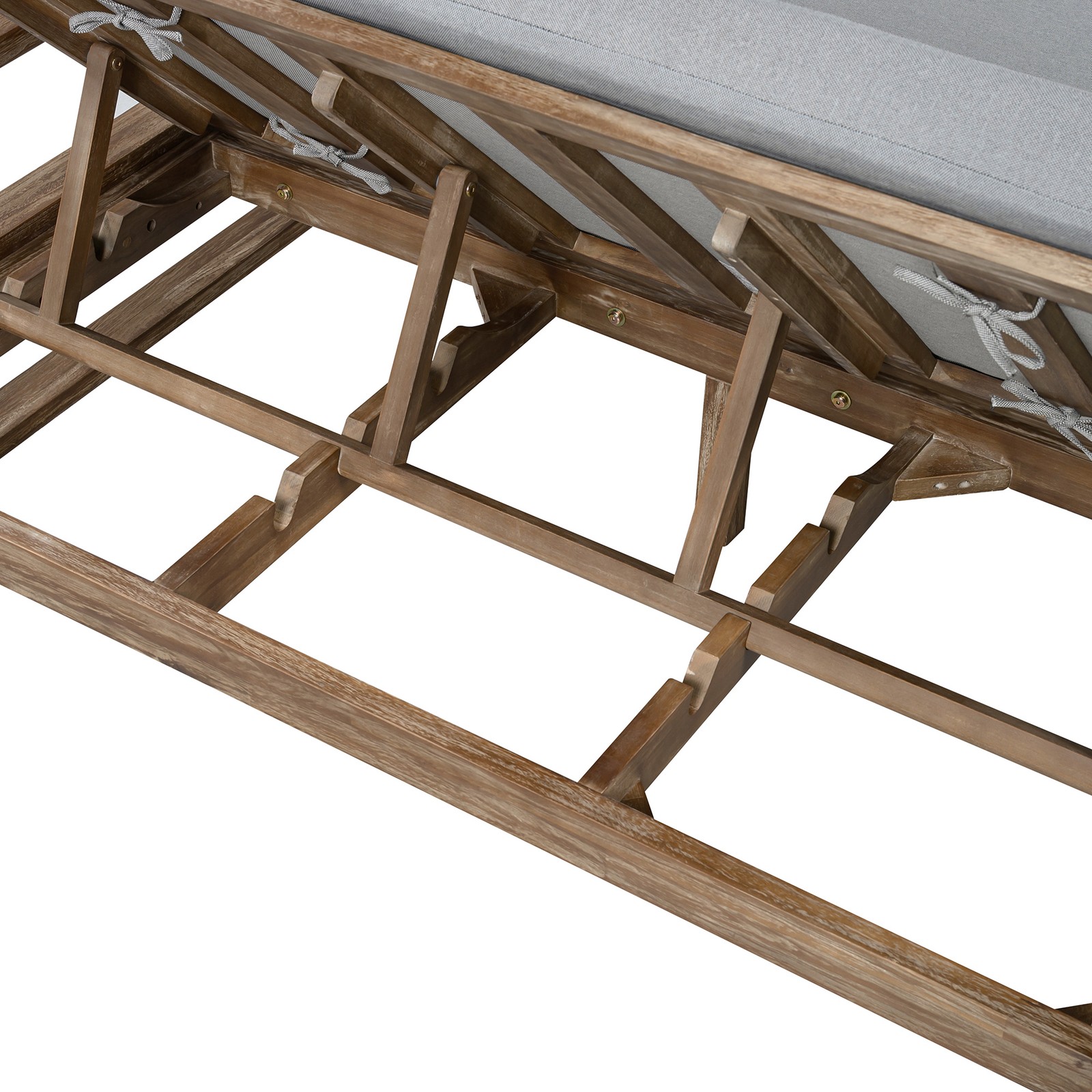 Farmhouse Wooden Outdoor Sunbed Daybed with Wheels for Poolside, Garden