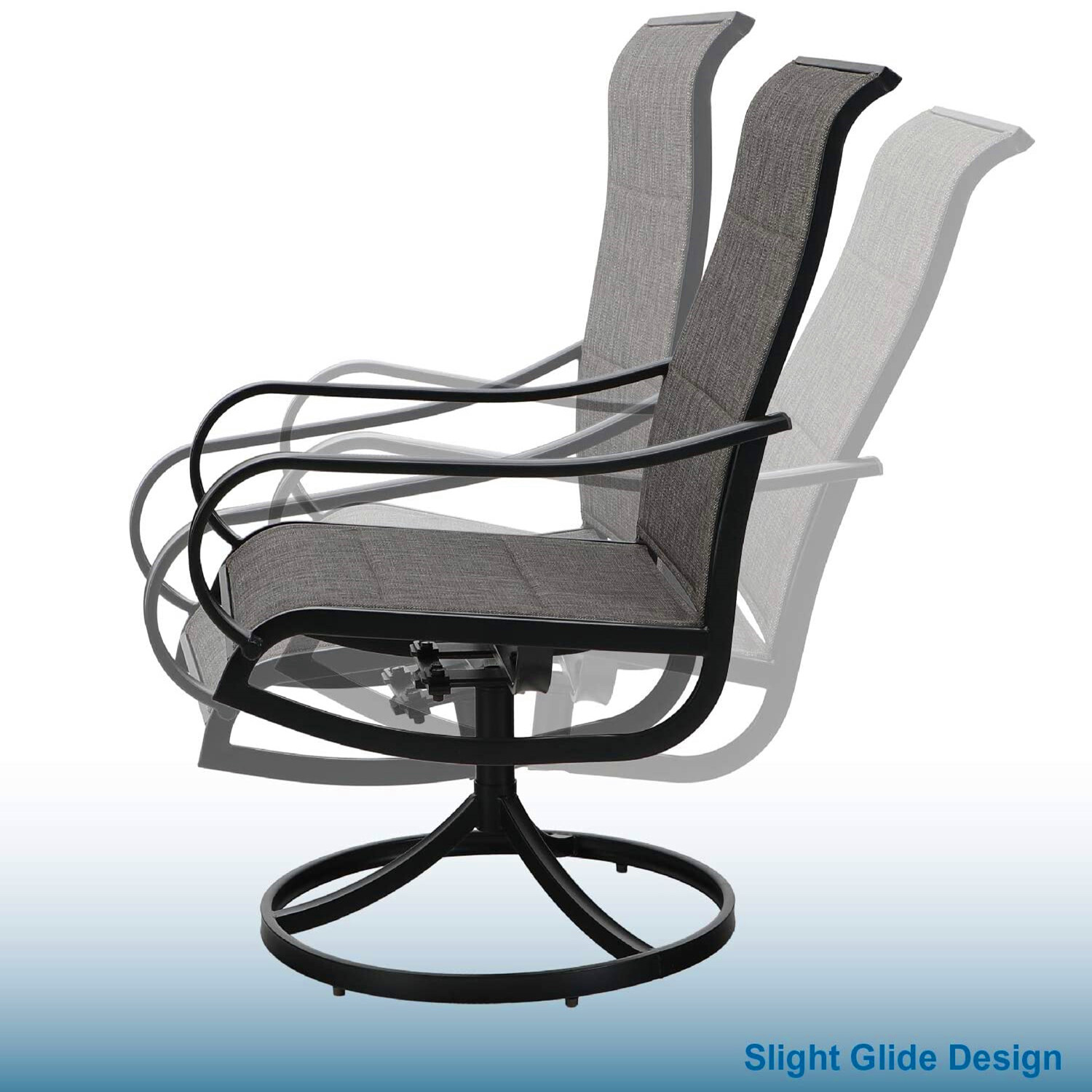 5 Piece Patio Furniture Set Swivel Chairs Set of 4 Outdoor Dining Table Metal