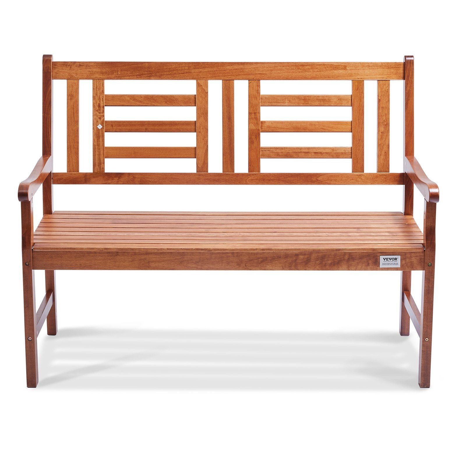Wood Garden Bench 48in 700lb Load Outdoor Patio Bench with Backrest