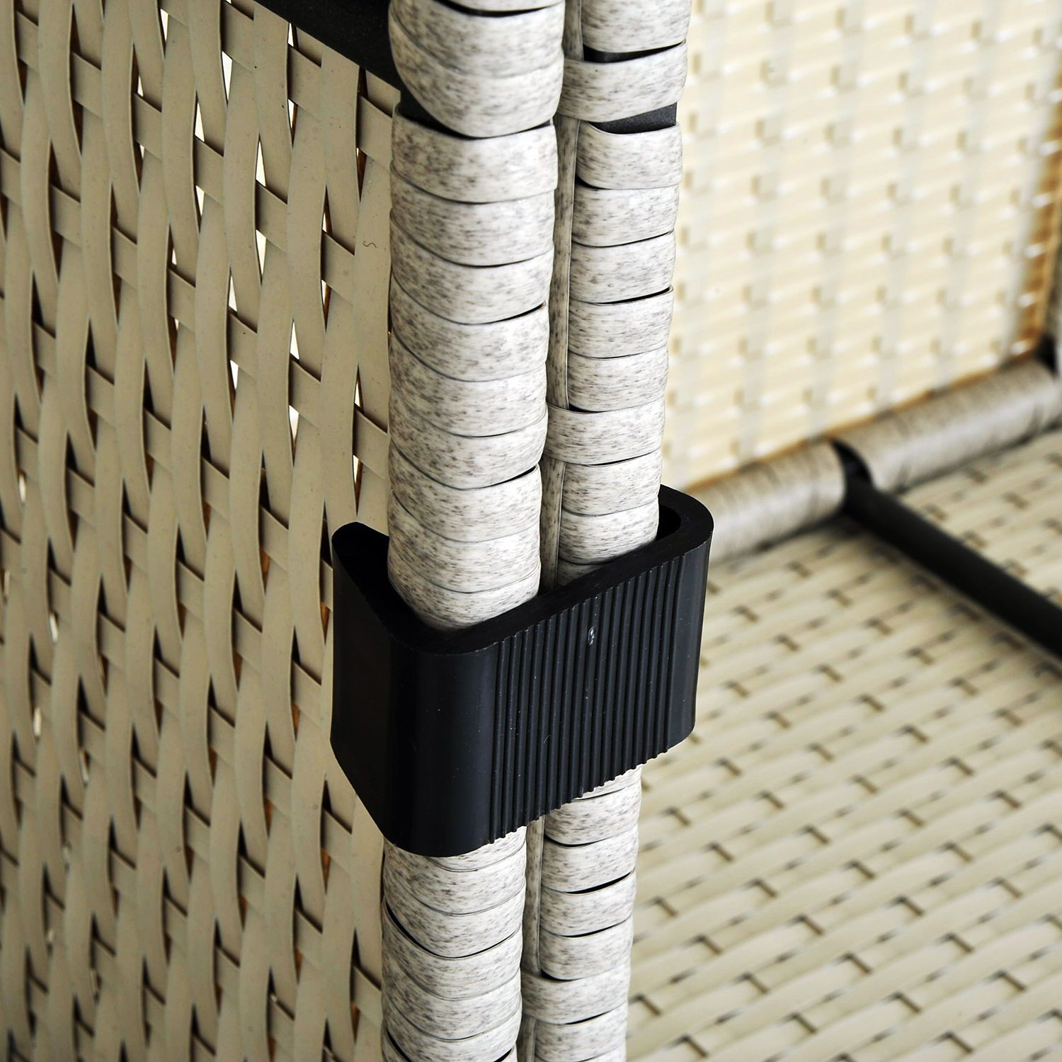 Interlocking Rattan Sofa Clips 10Pcs Windproof Stabilizers for 2in Frame Black