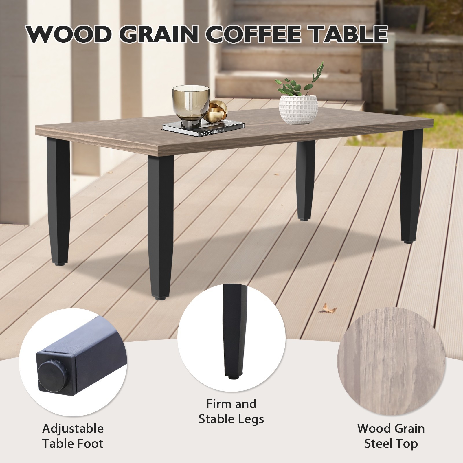 EAGLE PEAK Modern Wicker Outdoor Patio Furniture Set 4PCS Patio Conversation Set