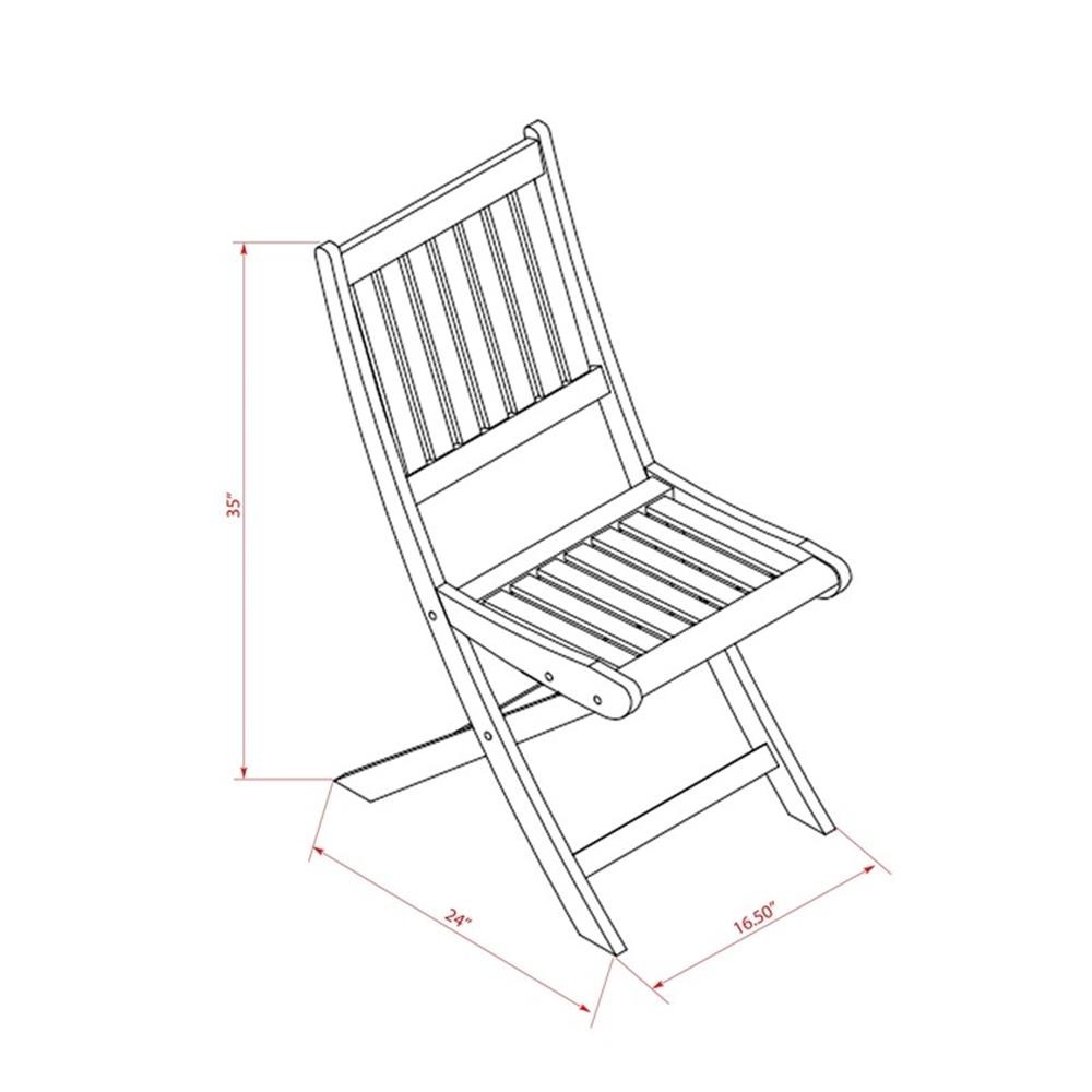 AEDK7CWNA – Patio Table with 6 Folding Patio Chair- Natural Oil Finish