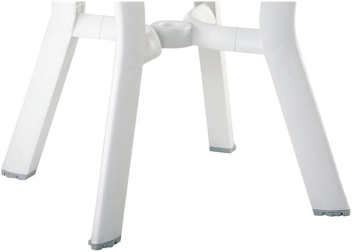 Truva Transitional Plastic 42″ Round Resin Patio Dining Table in White