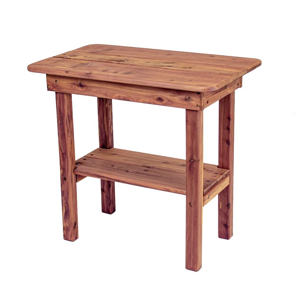 Rectangular Side Table, Outdoor Accent, Brown Wood Design