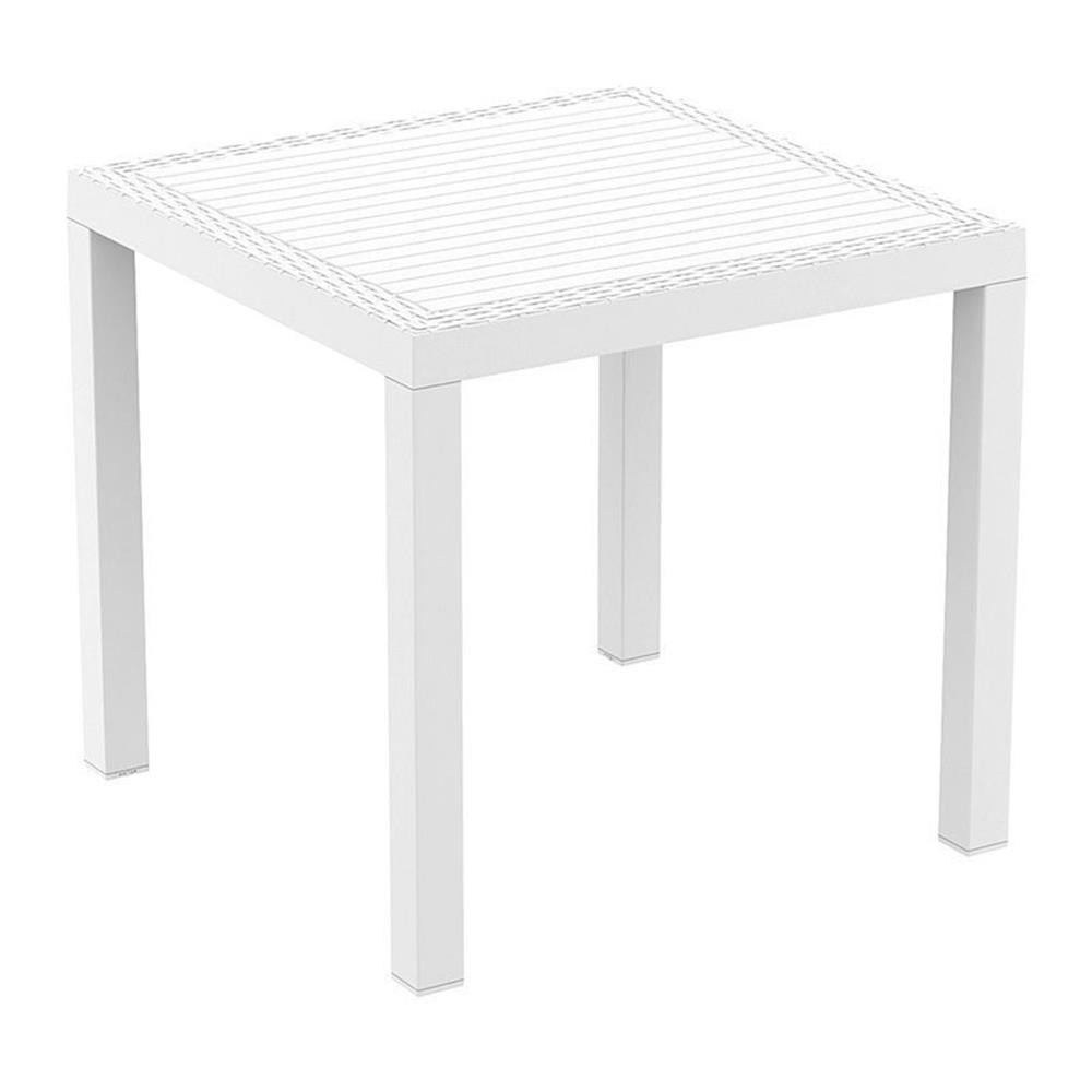 Compamia Orlando 31″ Resin Square Patio Dining Table in White