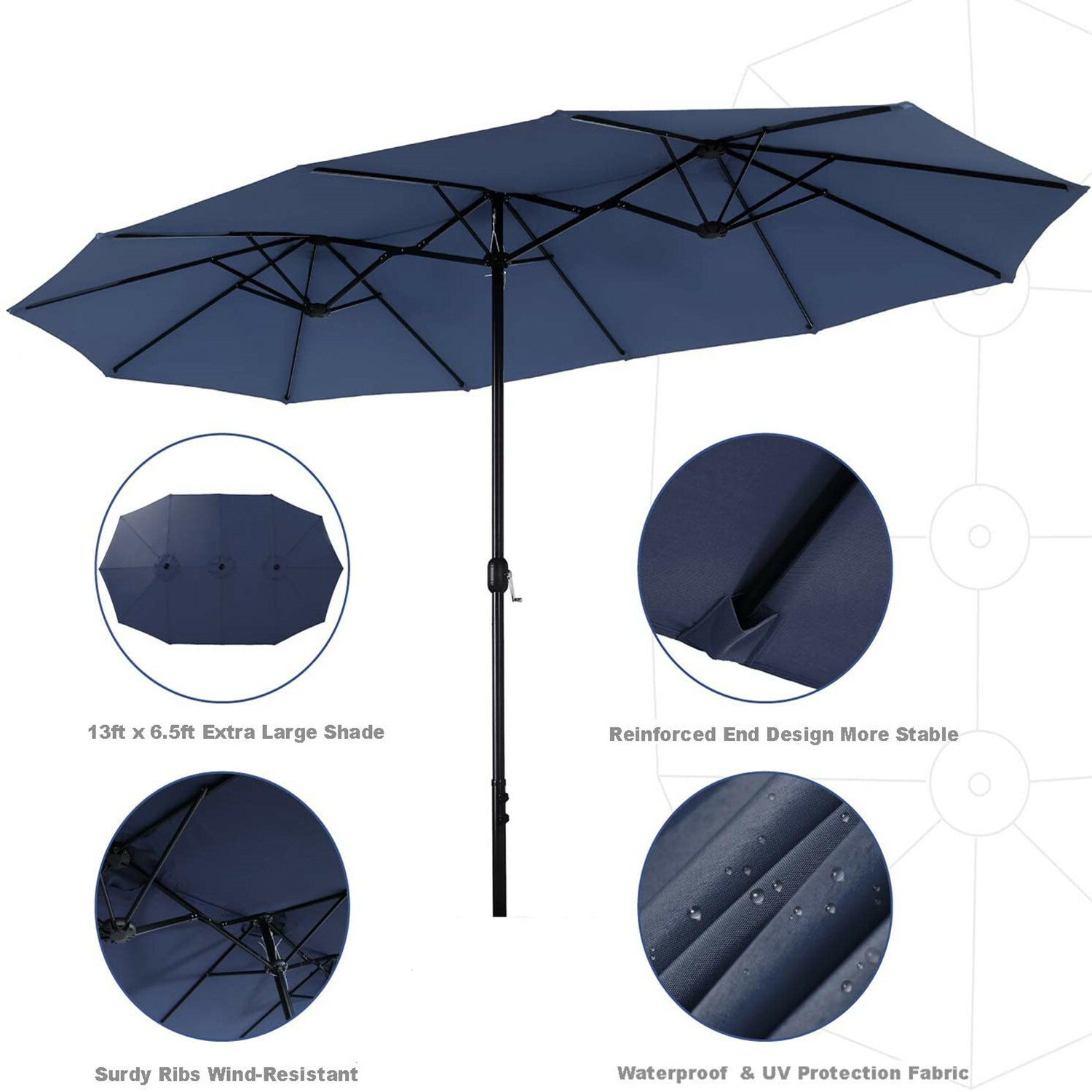 13ft Patio Umbrella Outdoor Dining Set Patio Dining Set Rectangular Table Sets