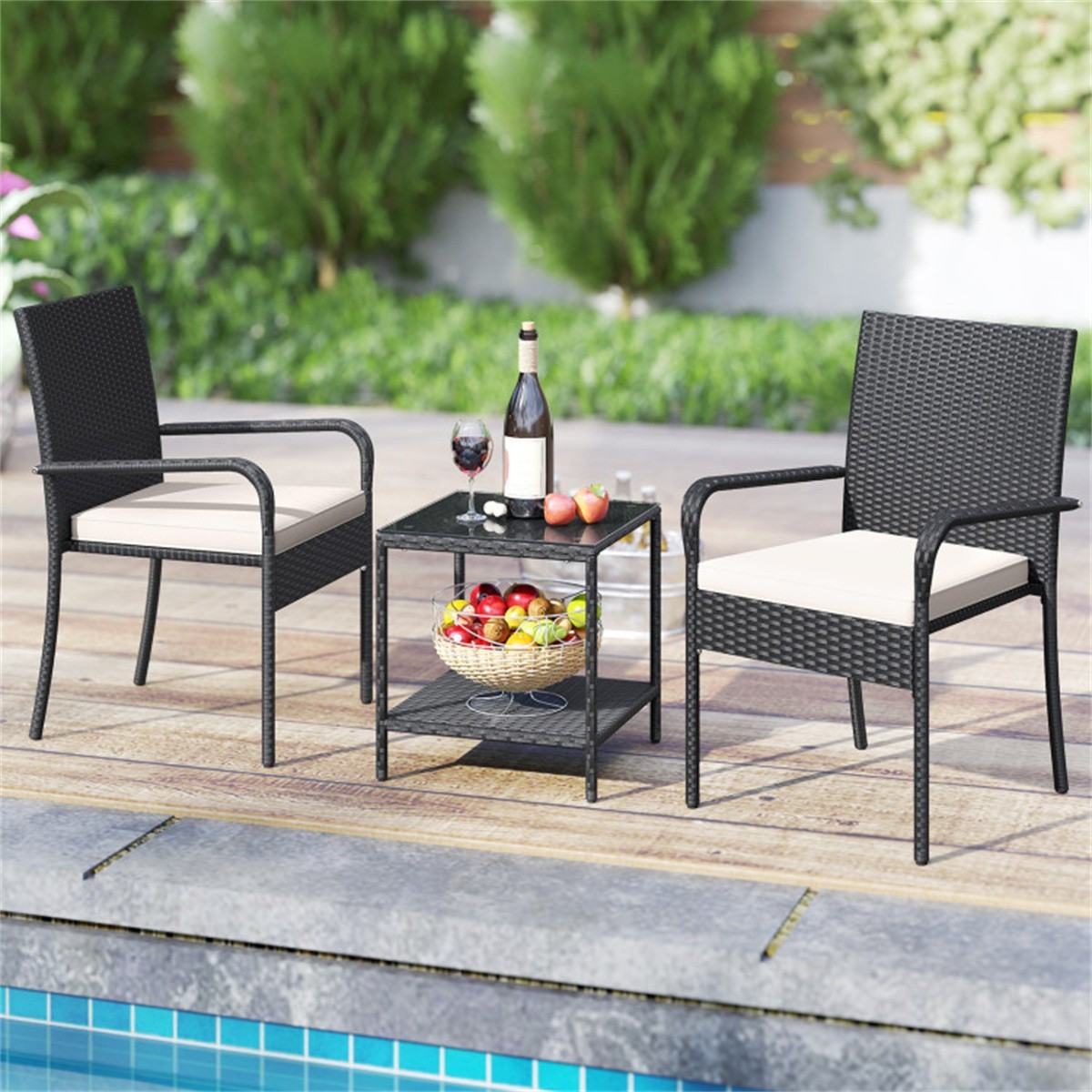❄️FREE SHIPPING!❄️2 Outdoor Chairs +Table 4 Patio, Porch, Pool, Lawn, & More!