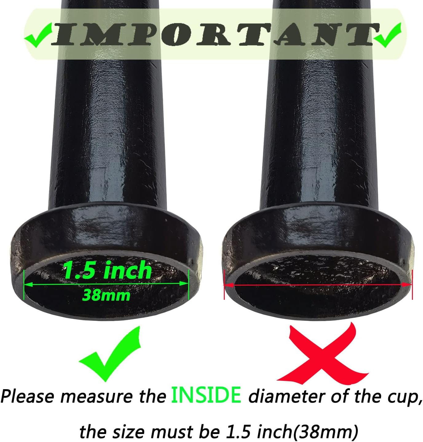 36 Pcs 1-1/2 Inch Wrought Iron Patio Furniture Feet Glides Cups for Metal Chairs