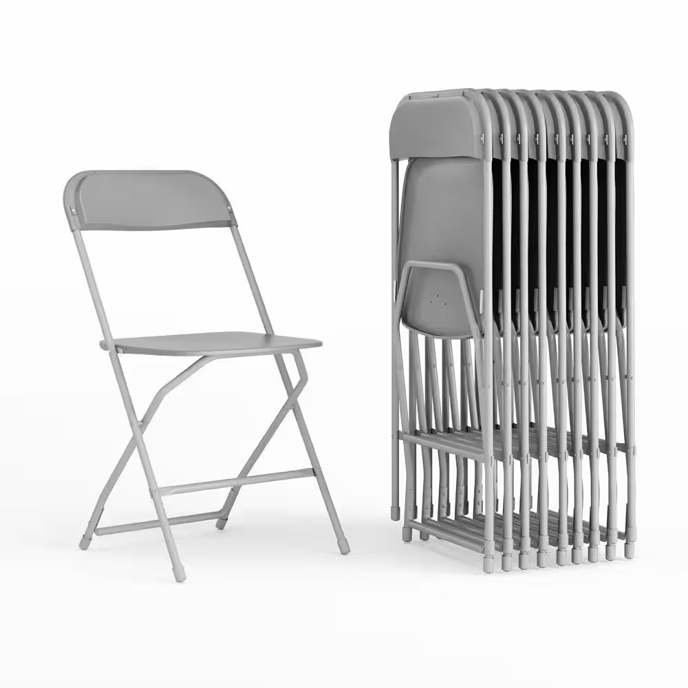 Hercules Series Gray Metal 650 Lb. Weight Capacity Lightweight Event Folding Cha