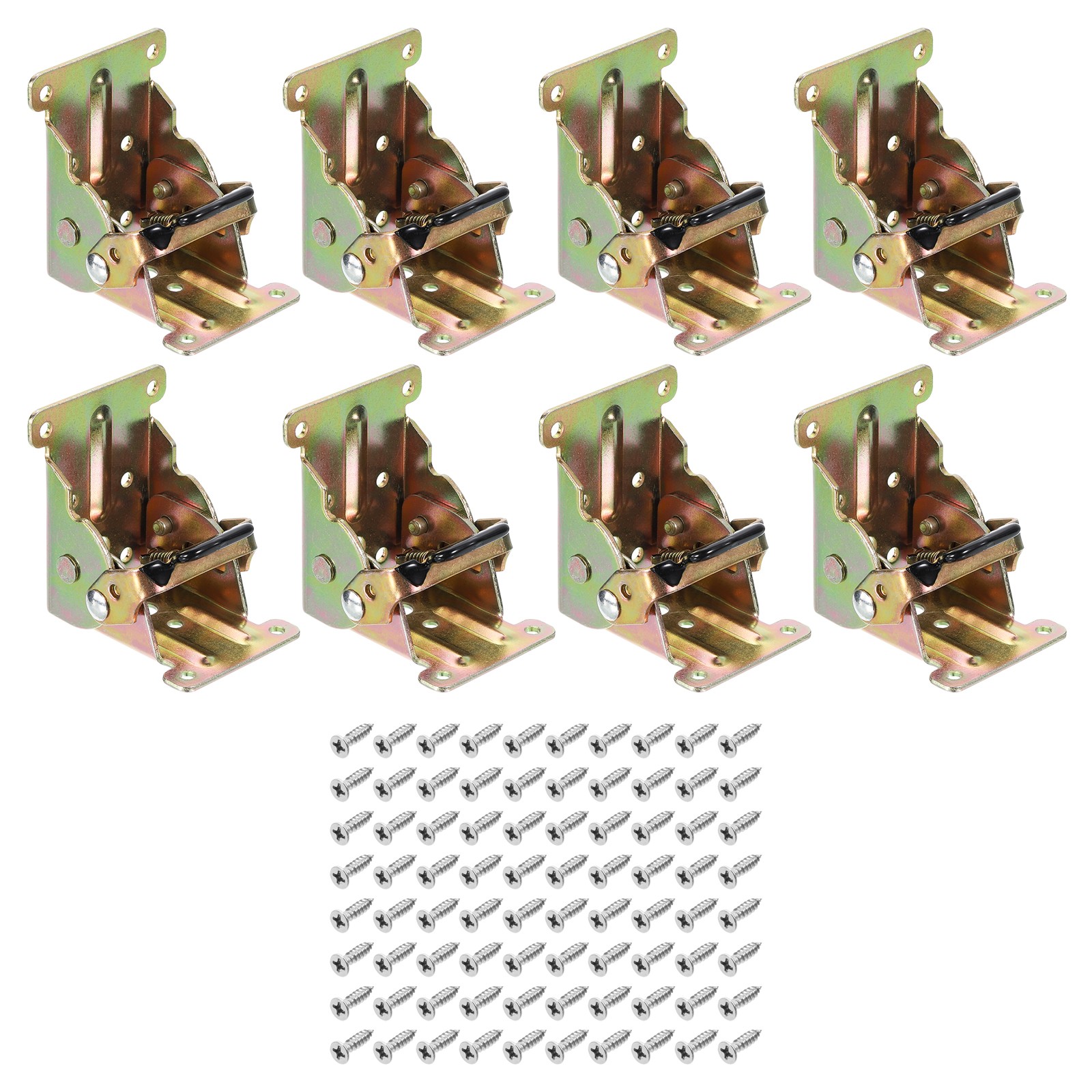 8 Pcs Folding Table Legs Hinges, 90 Degree Self Lock Hinges, Colored Zinc