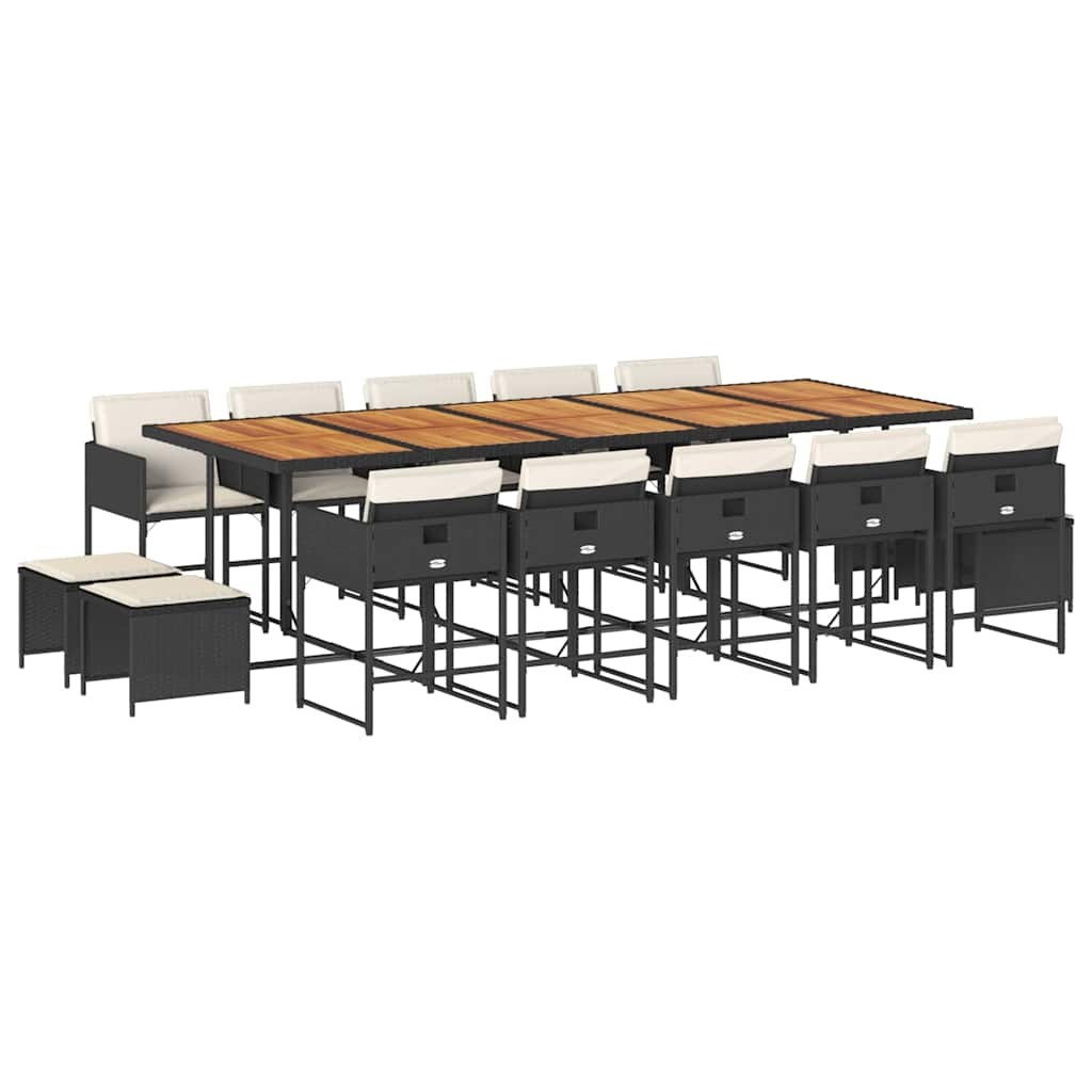 Garden Dining Set Black and brown vidaXL
