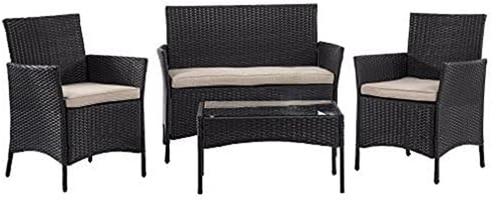 Outdoor Patio Furniture Sets 4 Pieces Patio Set Rattan Chair Wicker Sofa Convers