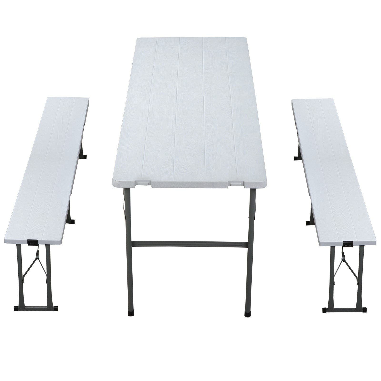 5.8FT Portable Folding Picnic Table Set with 2 Foldable Benches for Camping BBQ