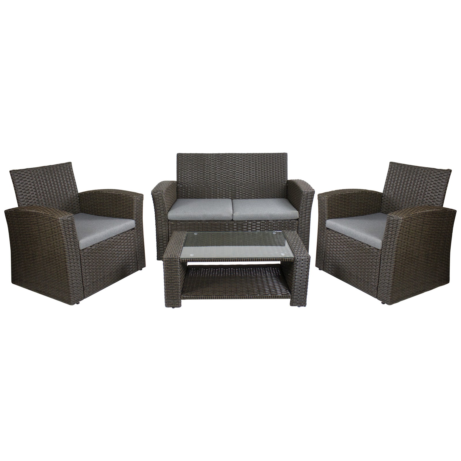 Northlight 4Piece Resin Wicker Outdoor Patio Conversation Set Cushions