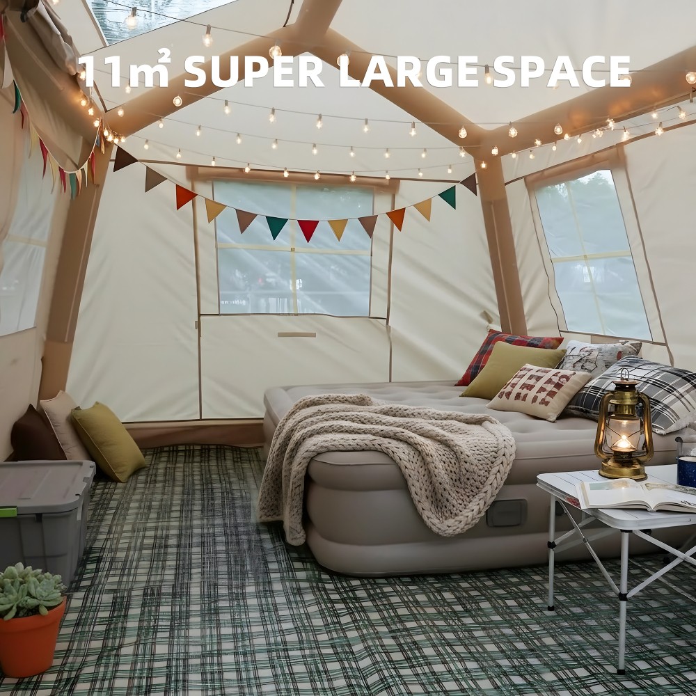 Large 8-10 Person Inflatable Tent with Stove Jack, Canopy for 4-Season Camping