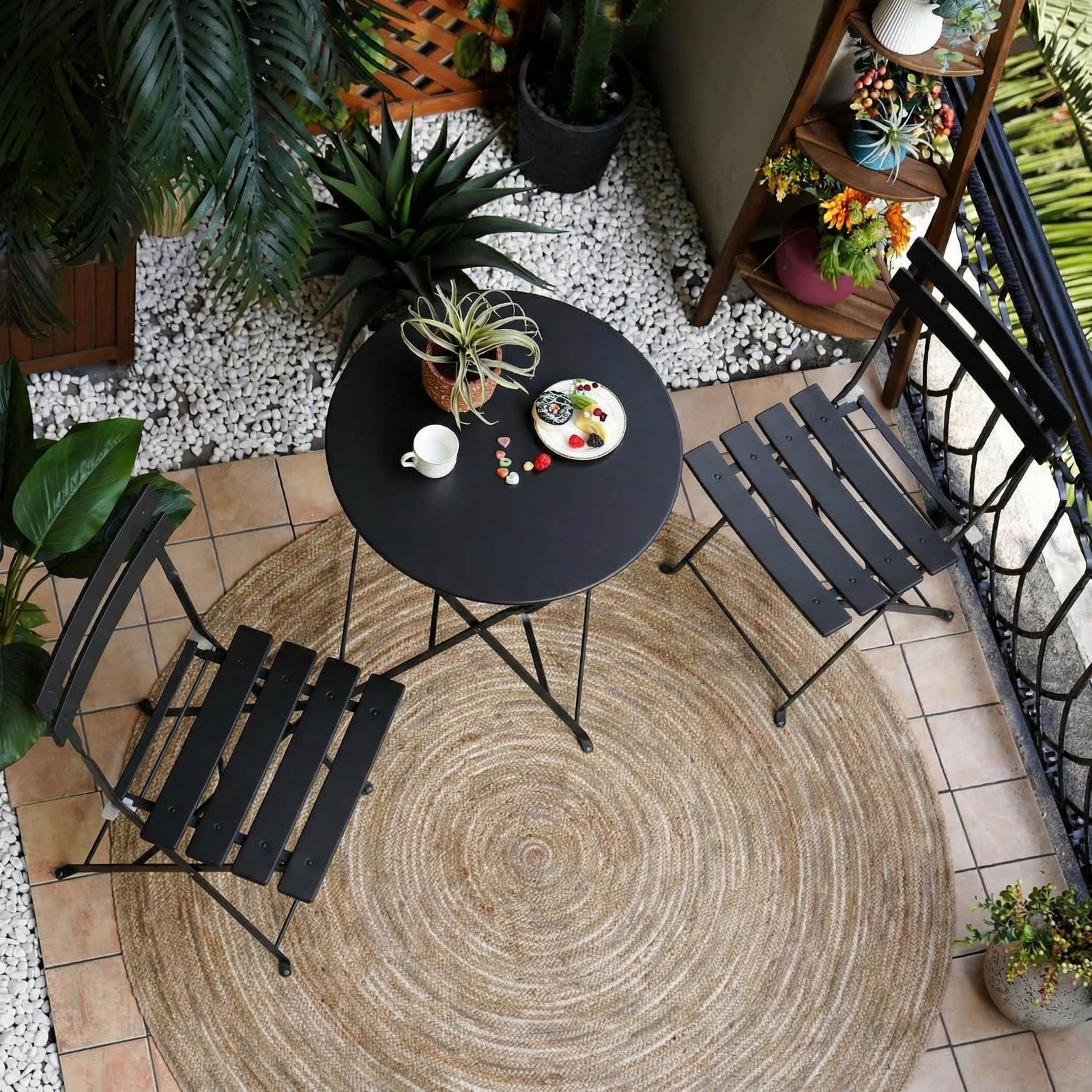 Grand patio 3-Piece Folding Bistro Set, 2 Chairs and 1 Table, Weather-Resistant