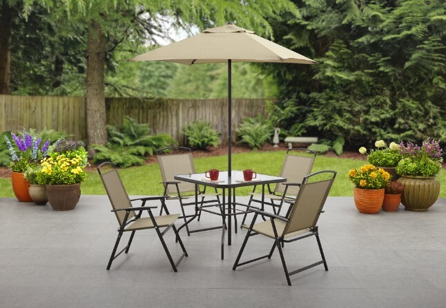 Mainstays MS16-301-001-13 Albany Lane Patio Dining Set – 6 Pieces – Red