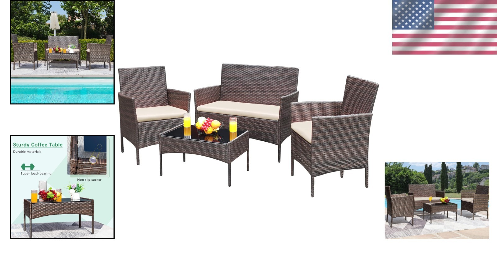 Weather Resistant Outdoor Loveseat Set