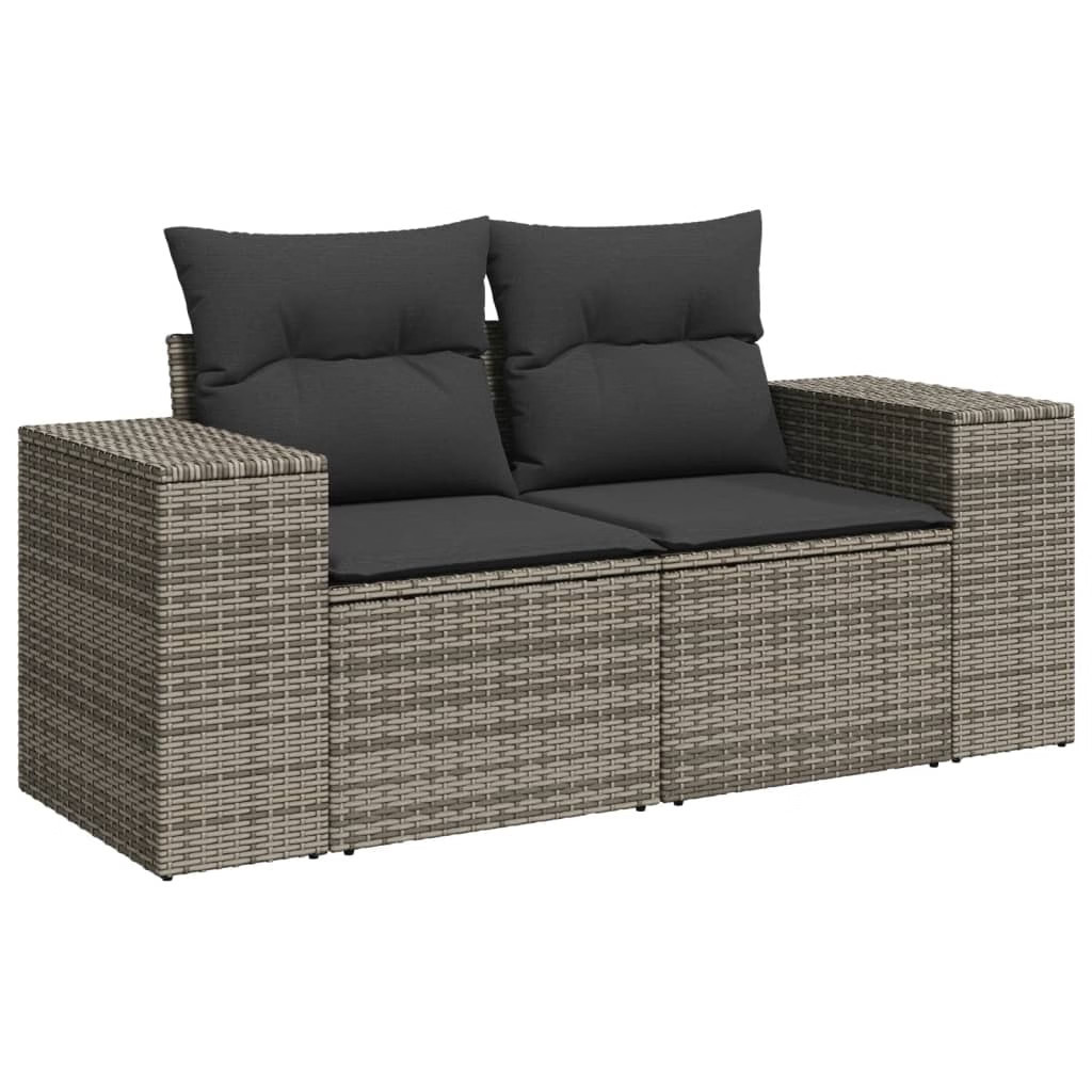 Garden Sofa Set Grey Poly rattan Medium Adjustable Feet