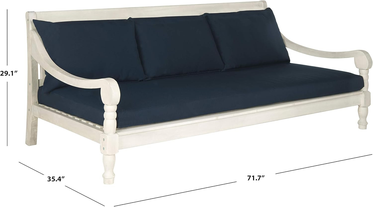 Stylish Pasadena Acacia Wood Daybed with Cushions – Outdoor Brown/Taupe