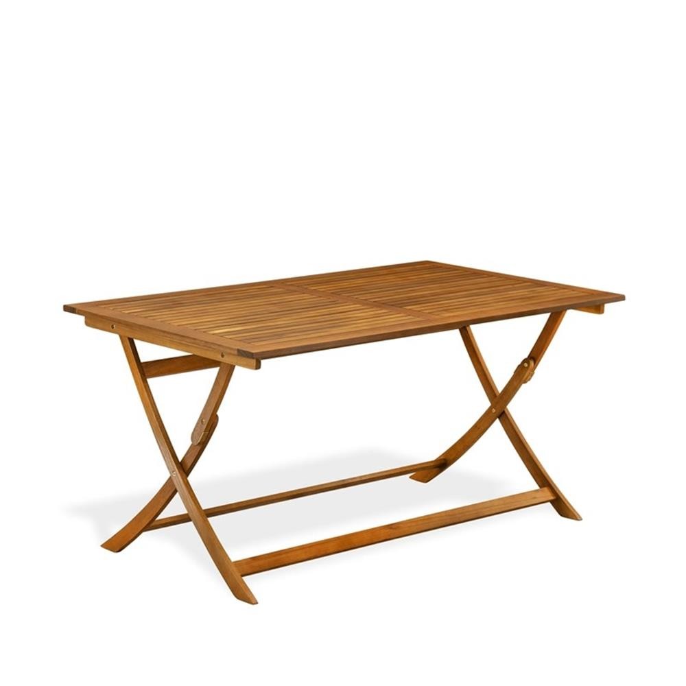 AEDK7CWNA – Patio Table with 6 Folding Patio Chair- Natural Oil Finish