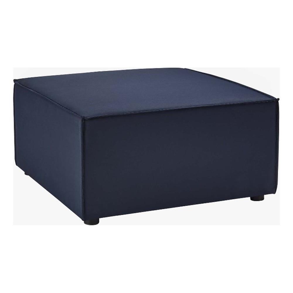 Modway Saybrook Fabric Upholstered Outdoor Patio Sofa Ottoman in Navy