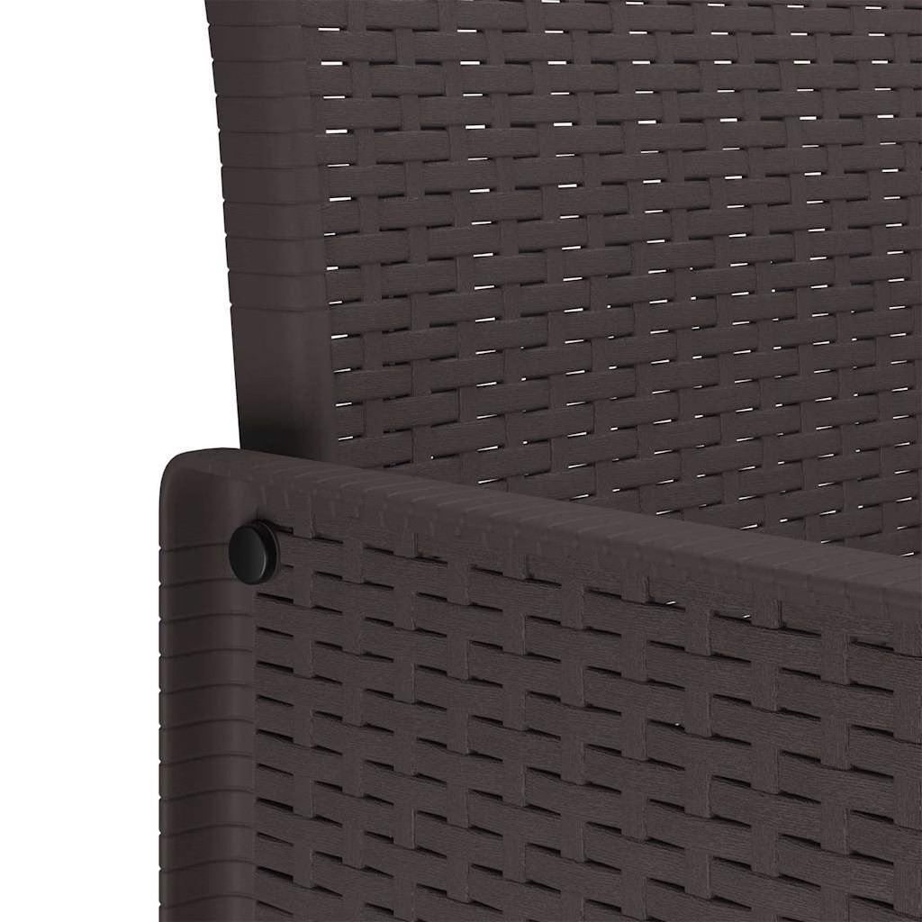Garden Chair 4 pcs Brown Polypropylene