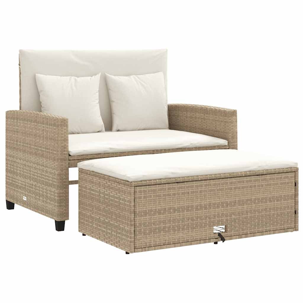 Patio Sofa with Cushions 2-Seater Storage Garden Loveseat Furniture vidaXL vidaX