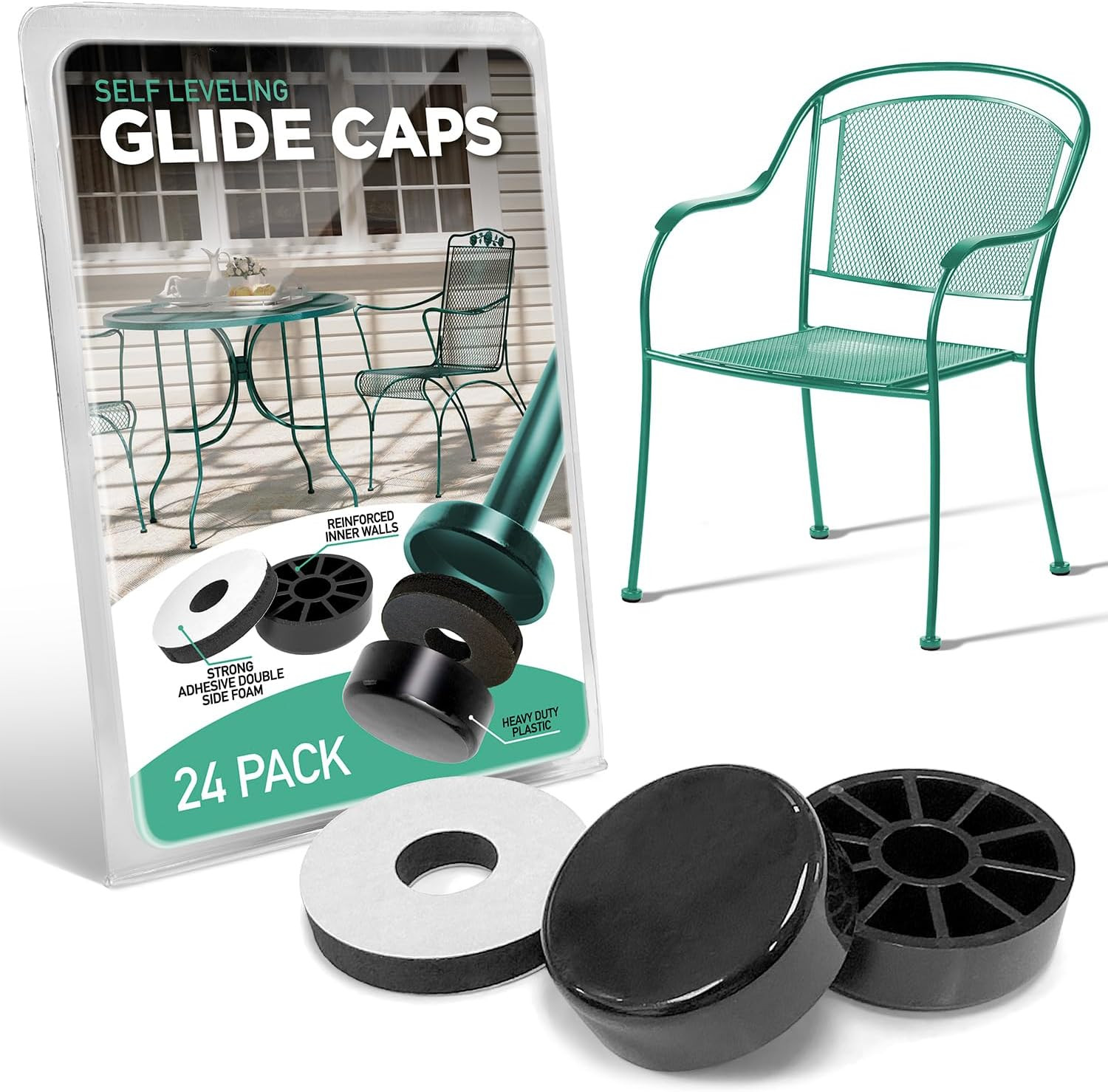 Wrought Iron Patio Furniture Feet Caps – 1.5″ round Patio Furniture Feet