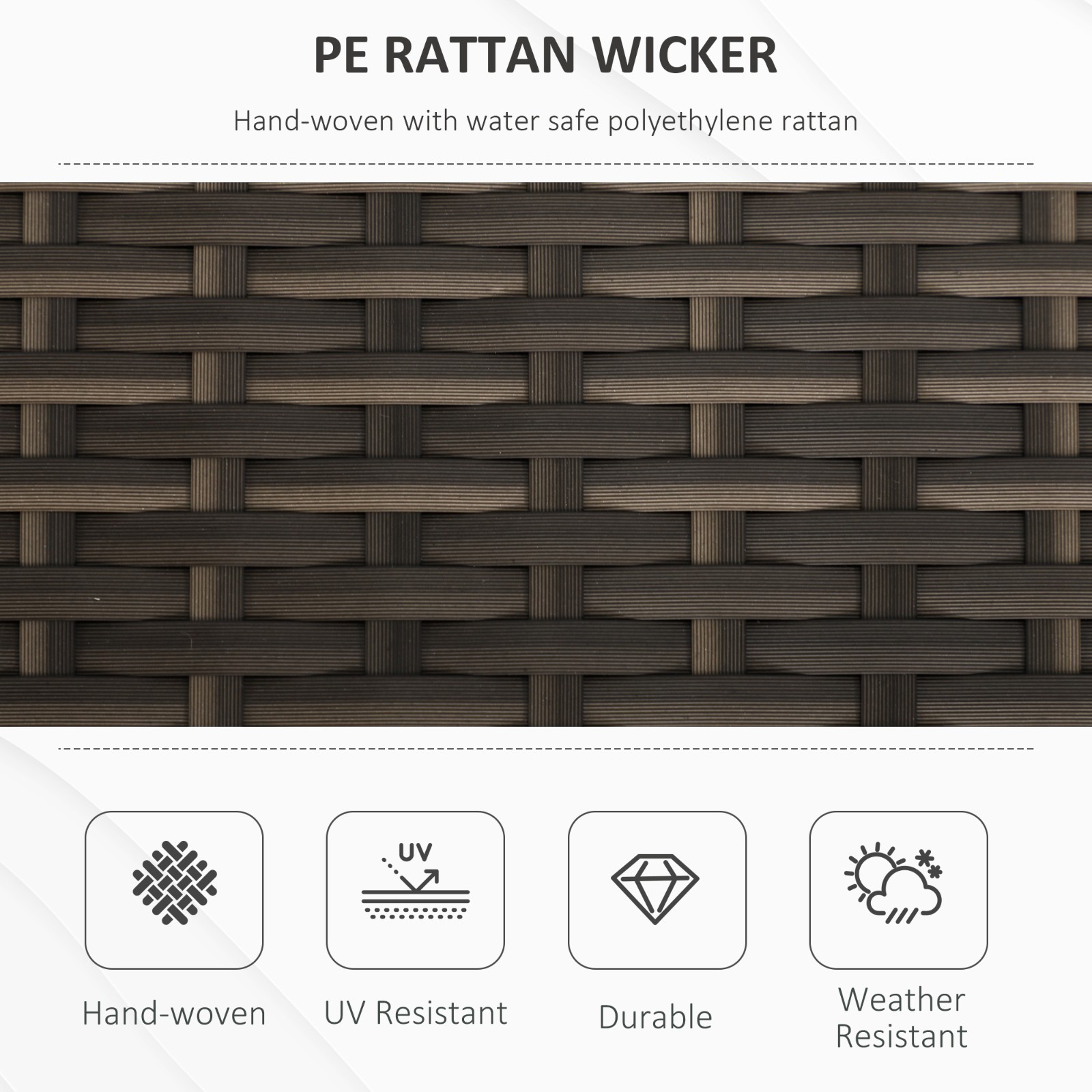 29 Gallon Patio Wicker Storage Bench, Outdoor PE Rattan Patio Furniture