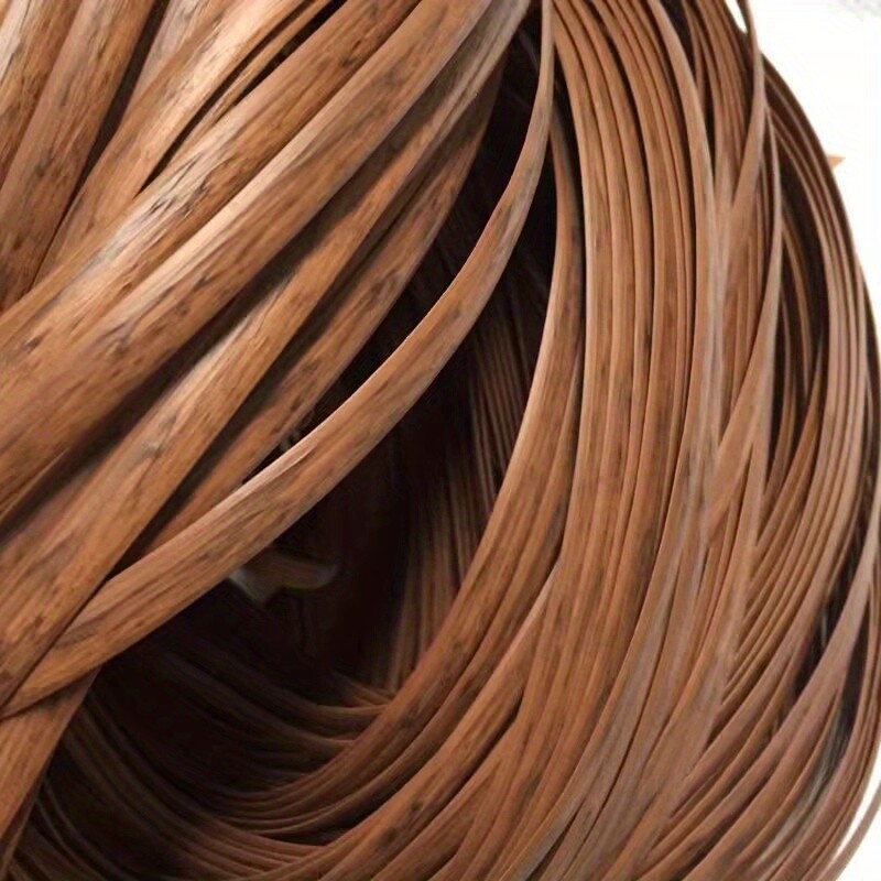 50m Wood Color PE Flat Rattan Material 8mm for Knit Repair Chair Table Basket