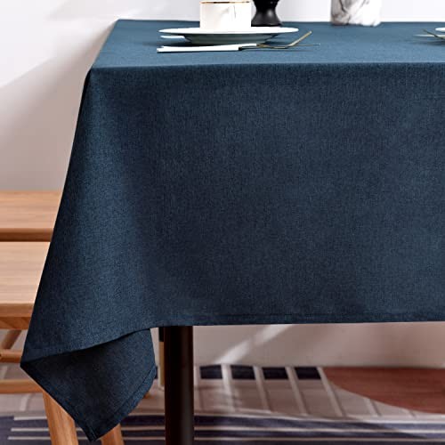 Square Table Cloth – Waterproof, 55″ x 55″ (Square) Fine Yarns – Dark Blue