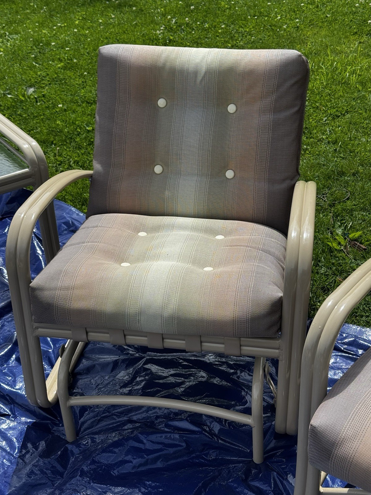 7pc 1980 90s Winston Patio Set W/ Cushions Cast Aluminum