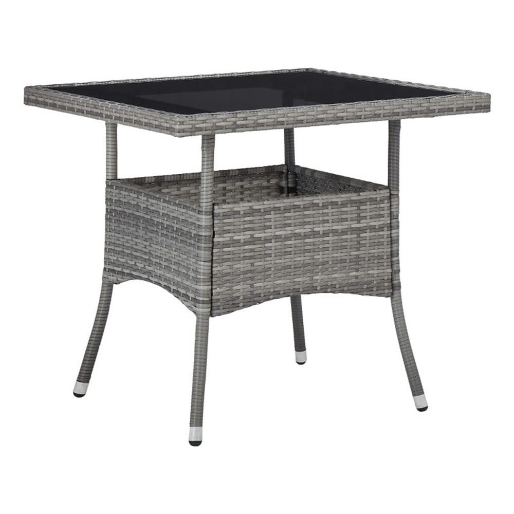 Bowery Hill Contemporary Weather-Resistant Dining Set in Gray and Brown