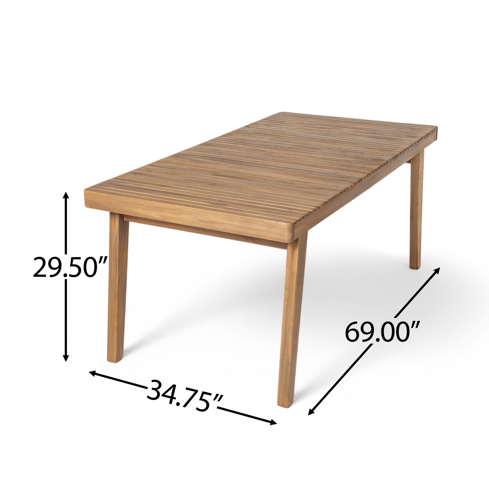 5 PCS Acacia Wood Outdoor Dining Set 69in Table +4 Chairs W/ Cushions Patio Deck