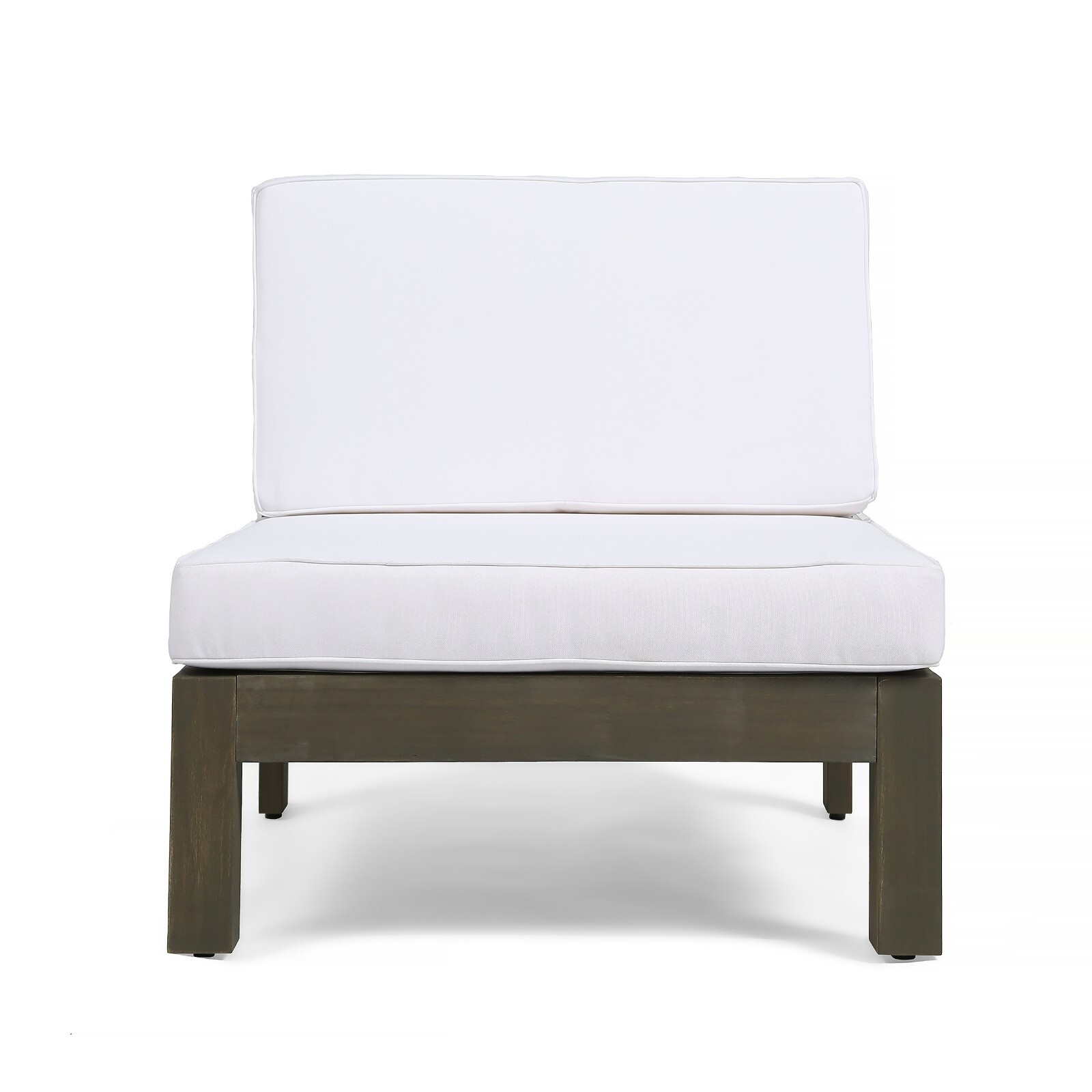 Muriel Outdoor Farmhouse Acacia Wood 8 Seater U-Shaped Sectional Sofa Set with F