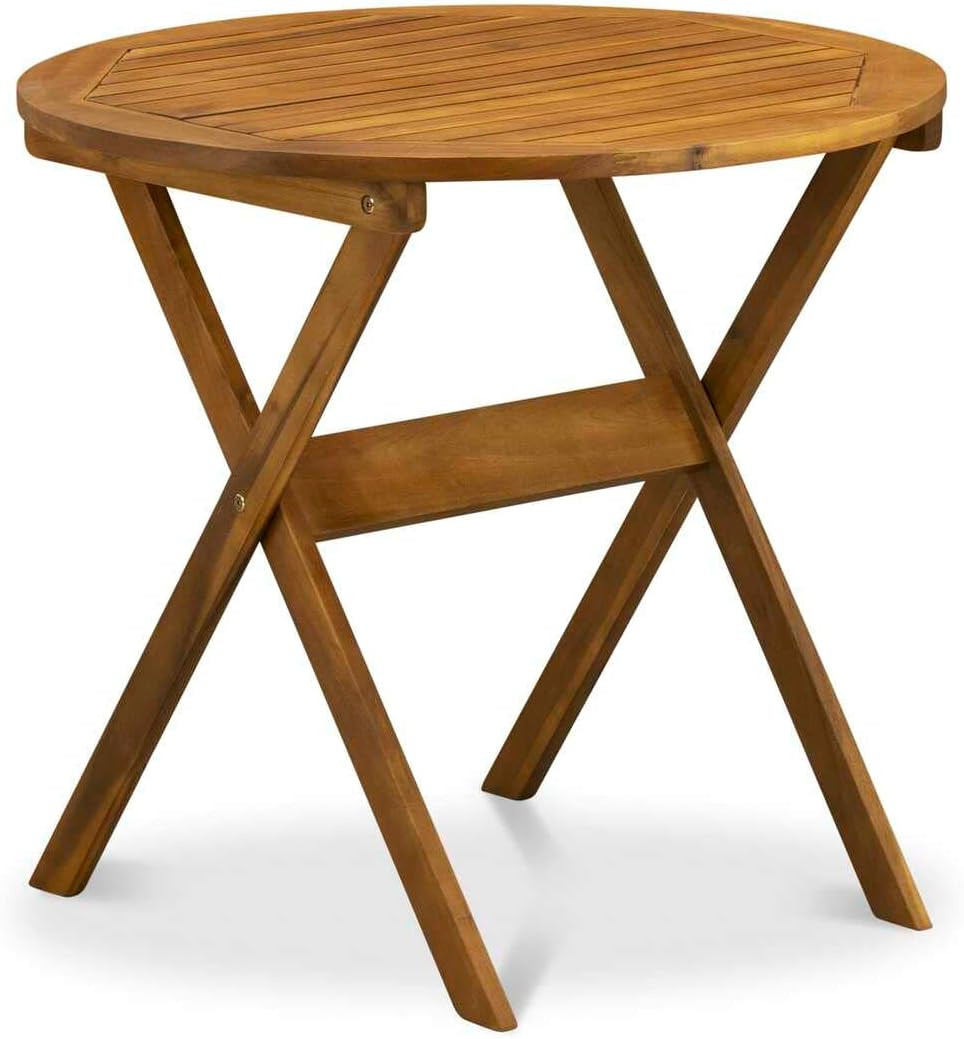 Stylish 3-Piece Acacia Wood Outdoor Bistro Set with Folding Chairs