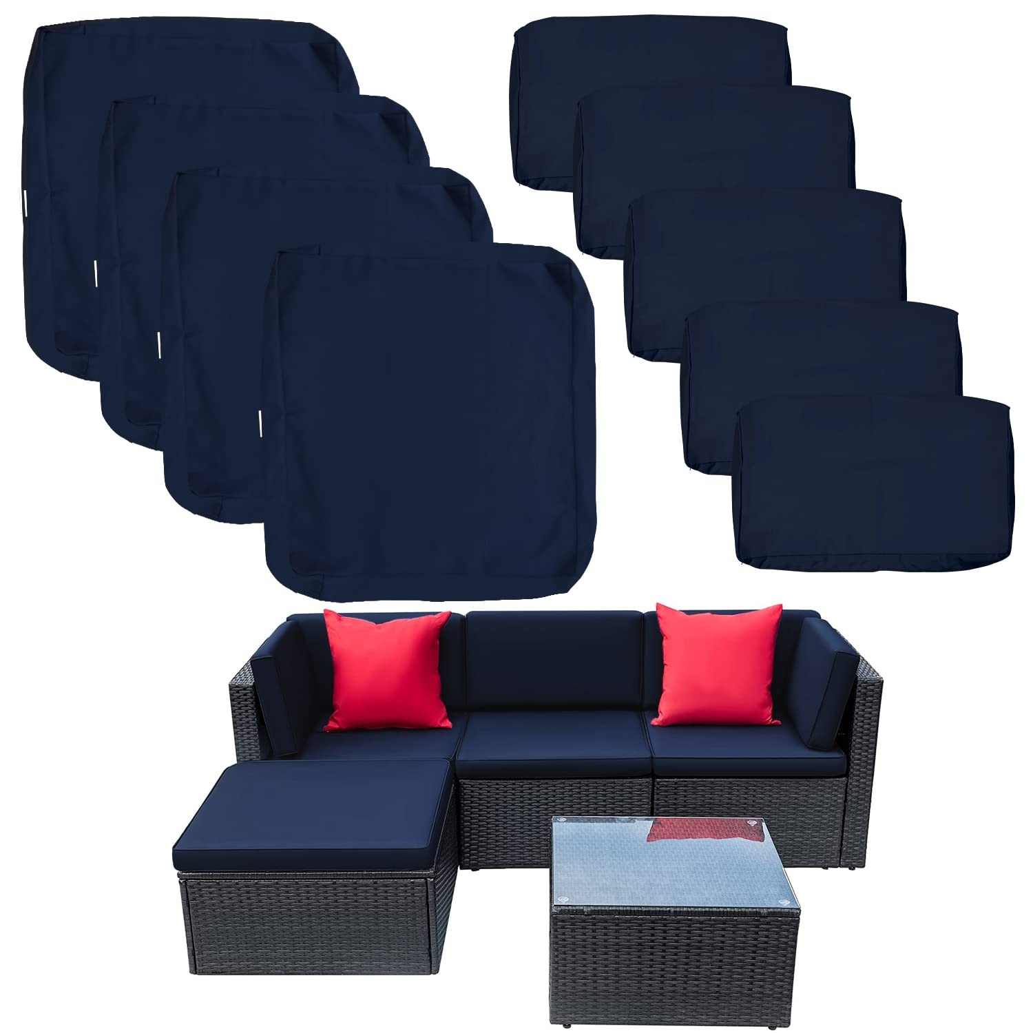 Clawscover No Stretchy 9 Pack Patio Cushion Covers Setoutdoor Furniture Cushion