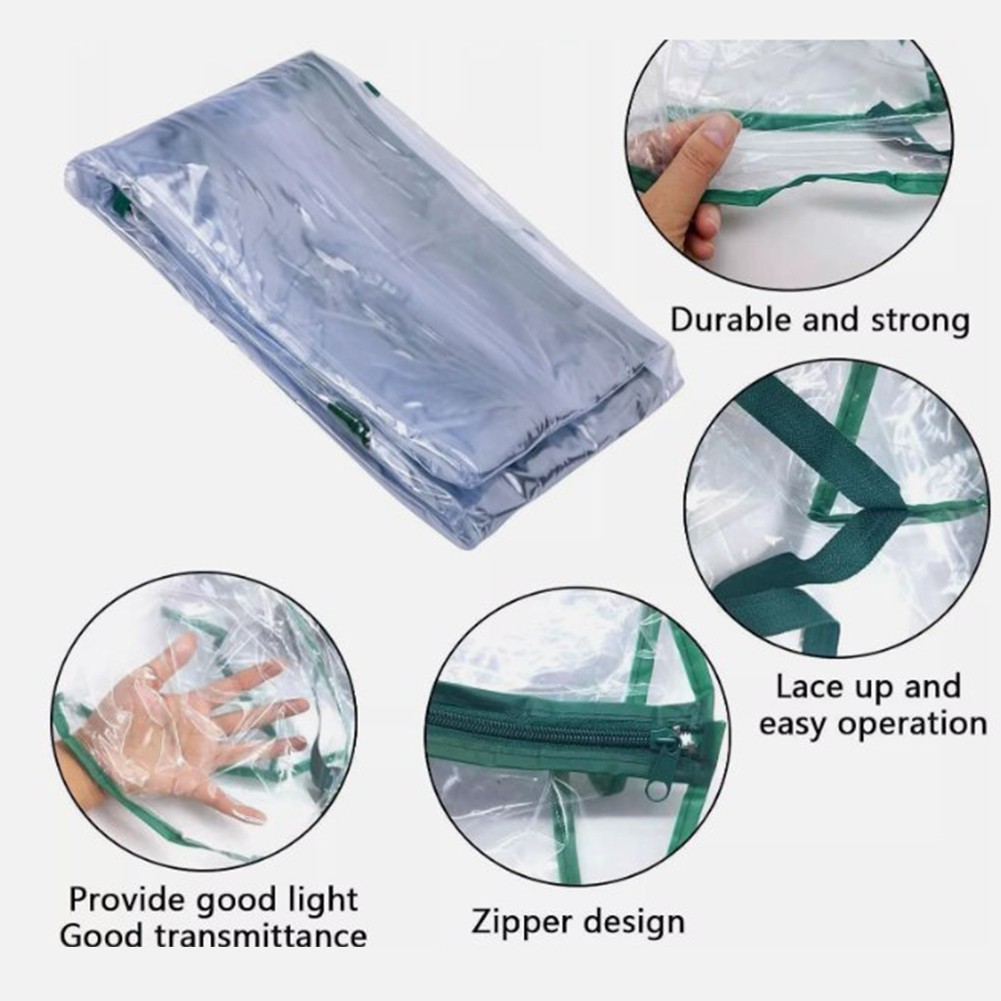 Sturdy 4Tier Greenhouse Cover with Roll Up Door Transparent PVC Material