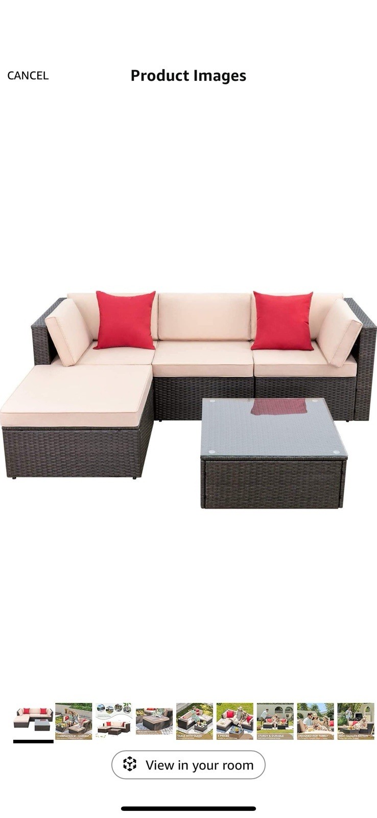 devoko 5 piece outdoor patio set