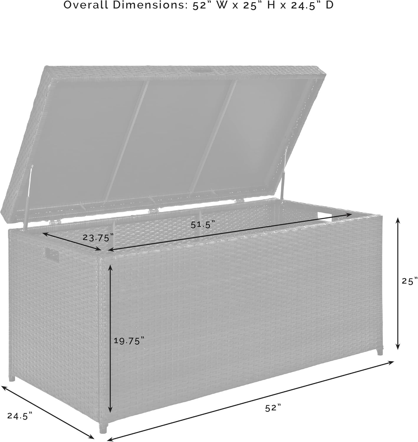 Palm Harbor Wicker Outdoor Storage Box for Patio Furniture Cushions and Pool Flo
