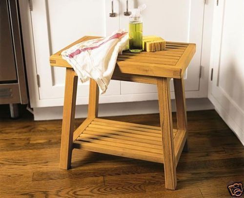 A-Grade Teak 18×12 Bath Side End Table Stool Shower Outdoor Patio Furniture New