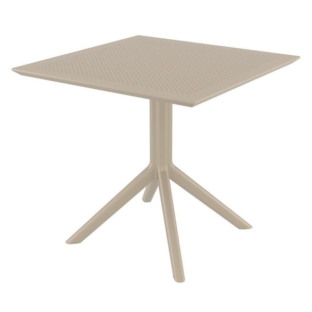 Compamia Sky 32″ Square Patio Bistro Table in Taupe
