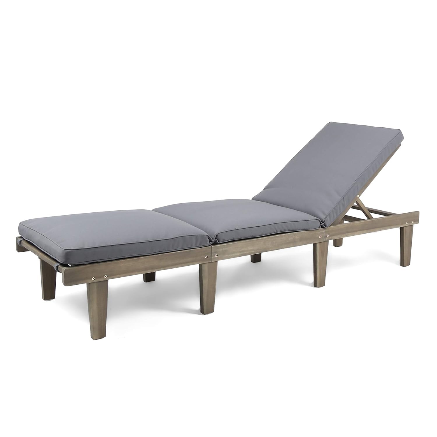Acacia Wood Grey Outdoor Chaise Lounge by Christopher Knight Home Furniture