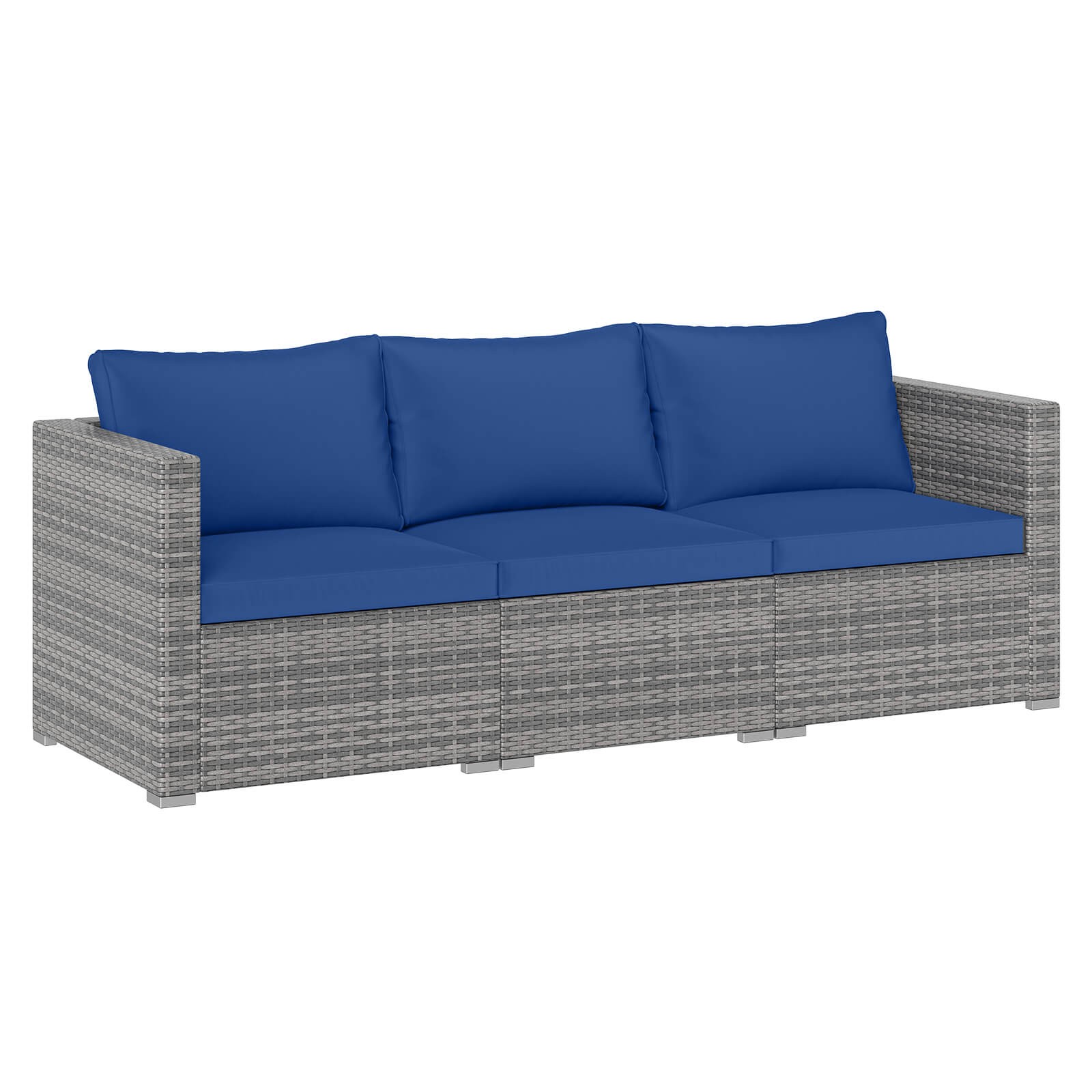 3PCS Patio Sectional Sofa Set, PE Rattan Modular Couch Furniture Set w/Cushions