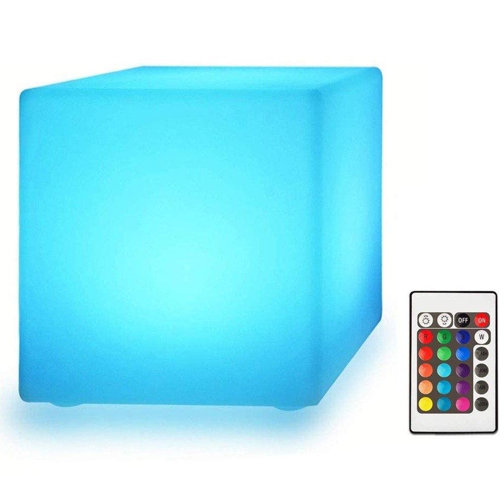 New LED Light Cube Stool Table Rechargeable 16 Color Remote Outdoor Waterproof