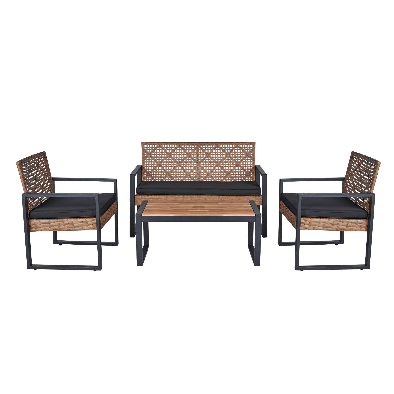 4-Piece Patio Furniture Set Outdoor Balcony Porch Garden Backyard Lawn Furniture