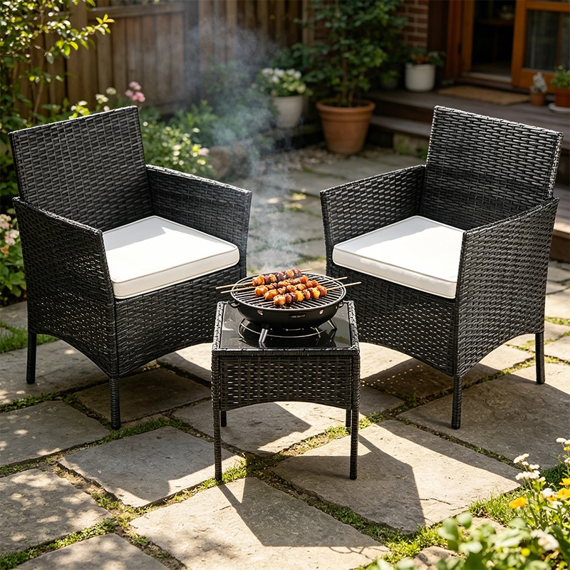 3 Pieces Outdoor Rattan Furniture Set
