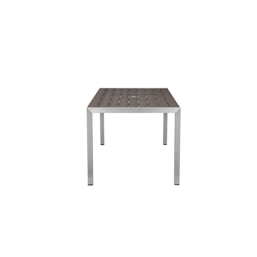 Pangea Home David 71″ Modern Aluminum Patio Dining Table in Gray