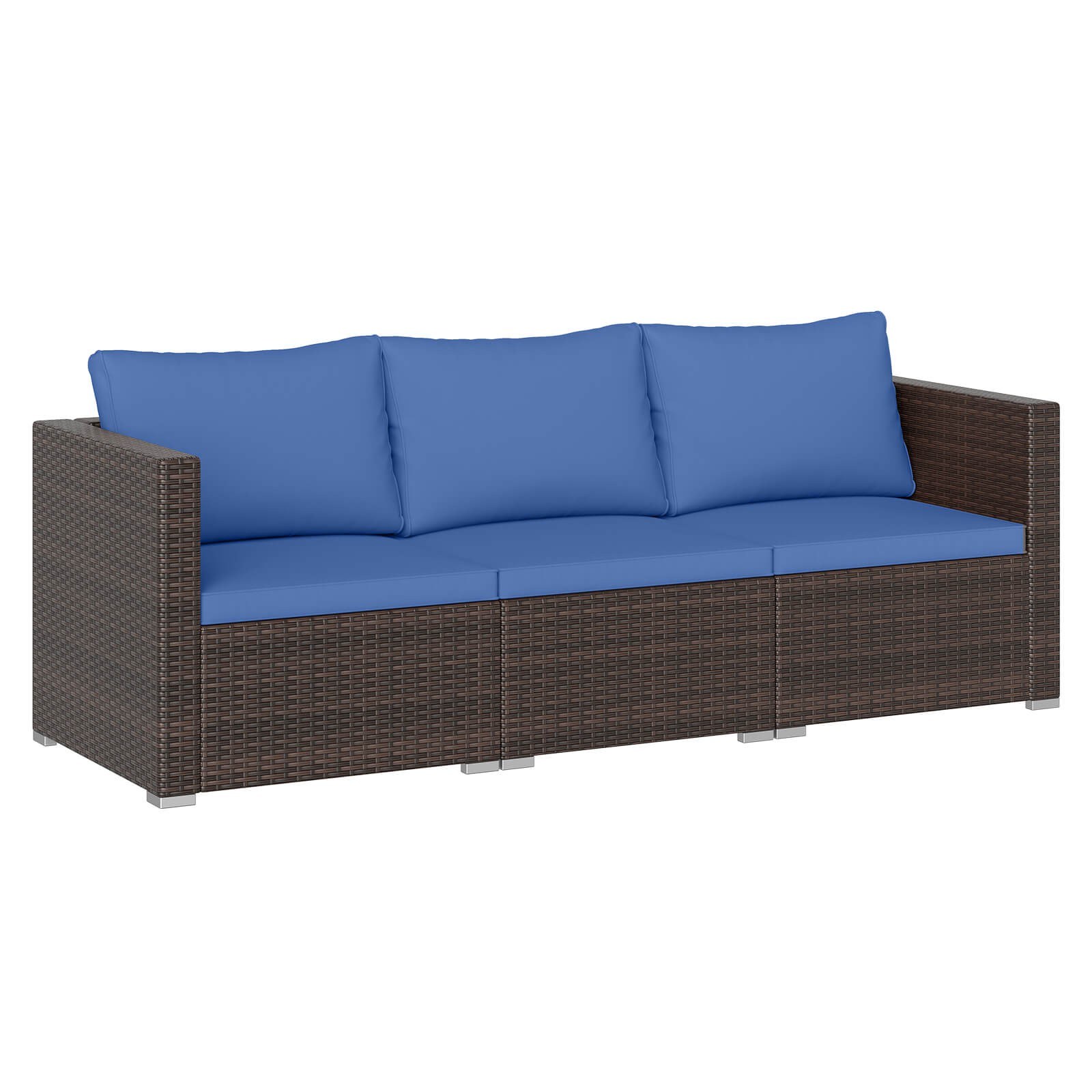3PCS Patio Sectional Sofa Set w/Right Arm Sofa & Left Arm Sofa, Soft Cushions